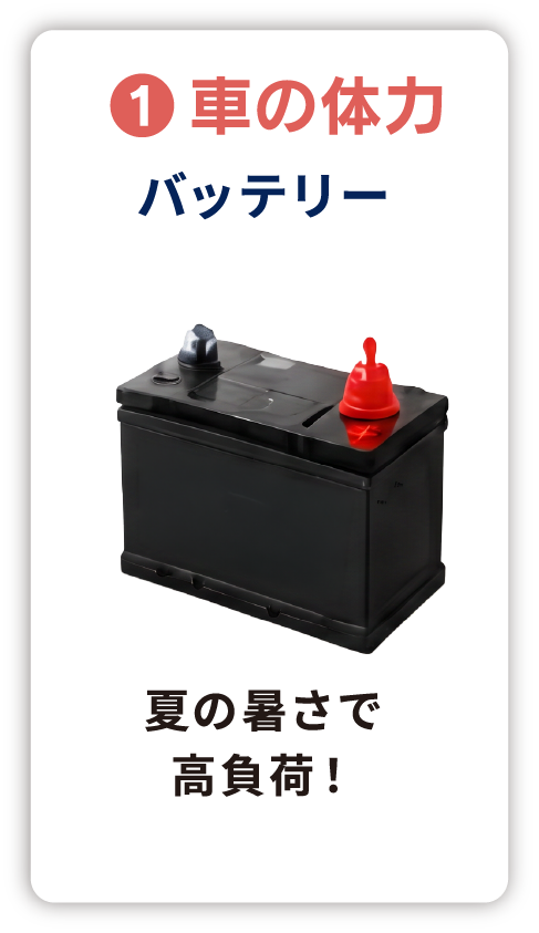 車の体力 バッテリー 夏の暑さで高負荷!
